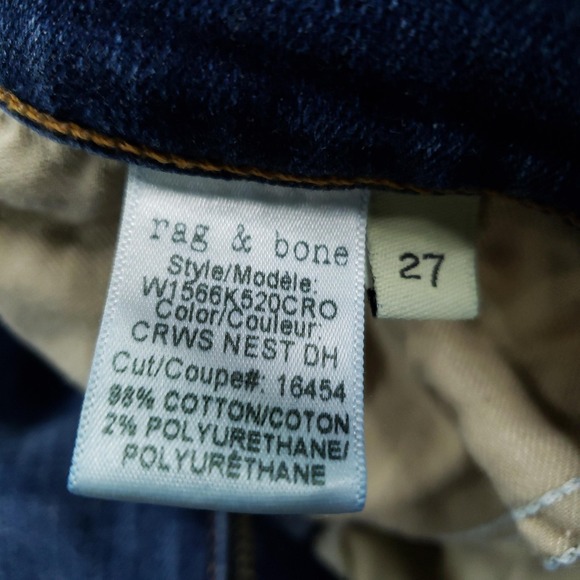 Rag & Bone 10 Inch Ankle Skinny‎ Jeans Womens 27 Blue Raw Released Hem Denim - Picture 13 of 16